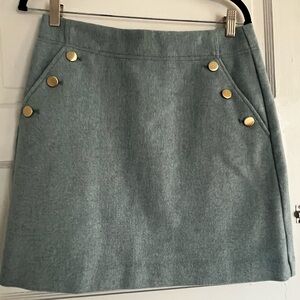 LOFT Stylish Gray Skirt with Gold Accents